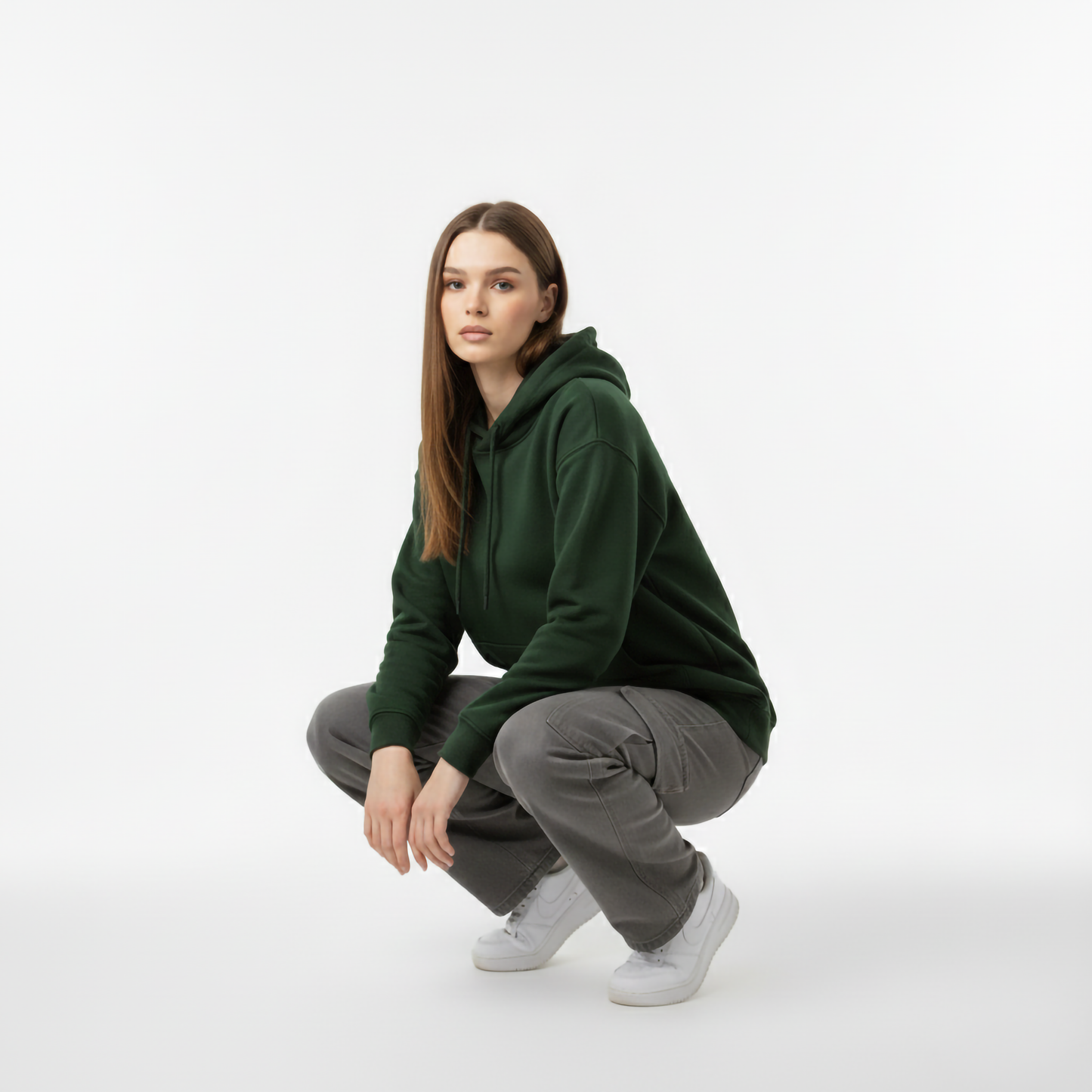 BOTTLE GREEN OVERSIZED HOODIE