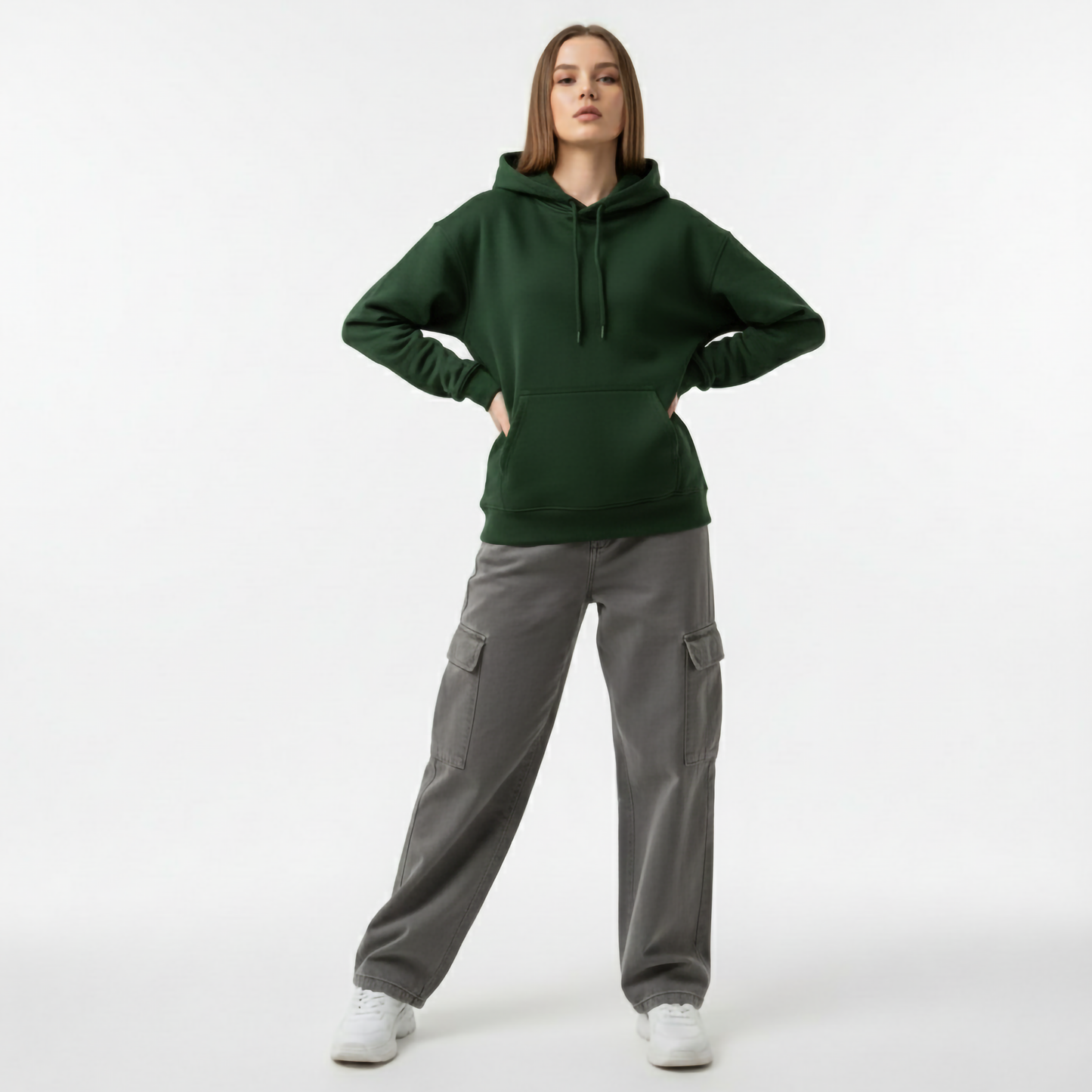 BOTTLE GREEN OVERSIZED HOODIE