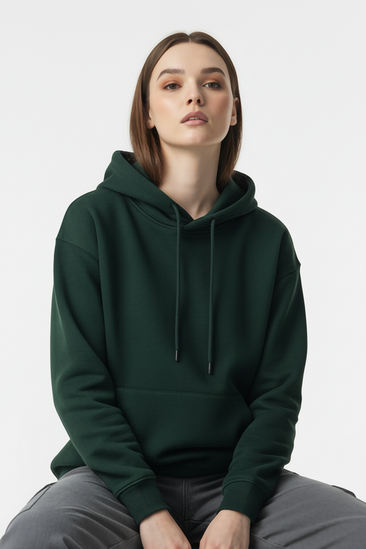 BOTTLE GREEN OVERSIZED HOODIE