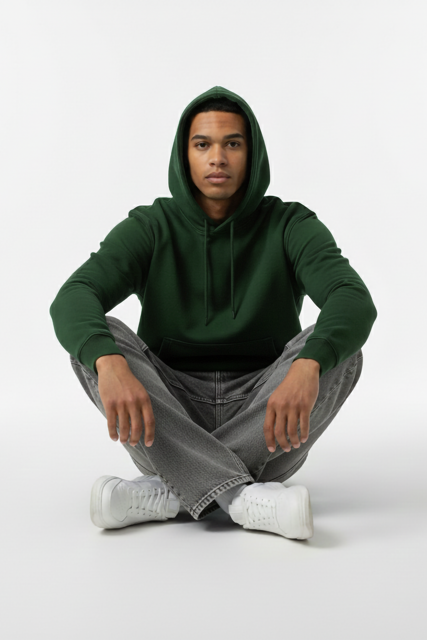 BOTTLE GREEN OVERSIZED HOODIE
