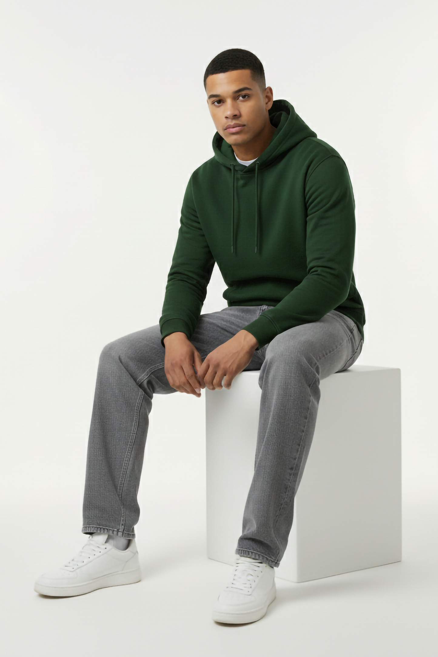 BOTTLE GREEN OVERSIZED HOODIE