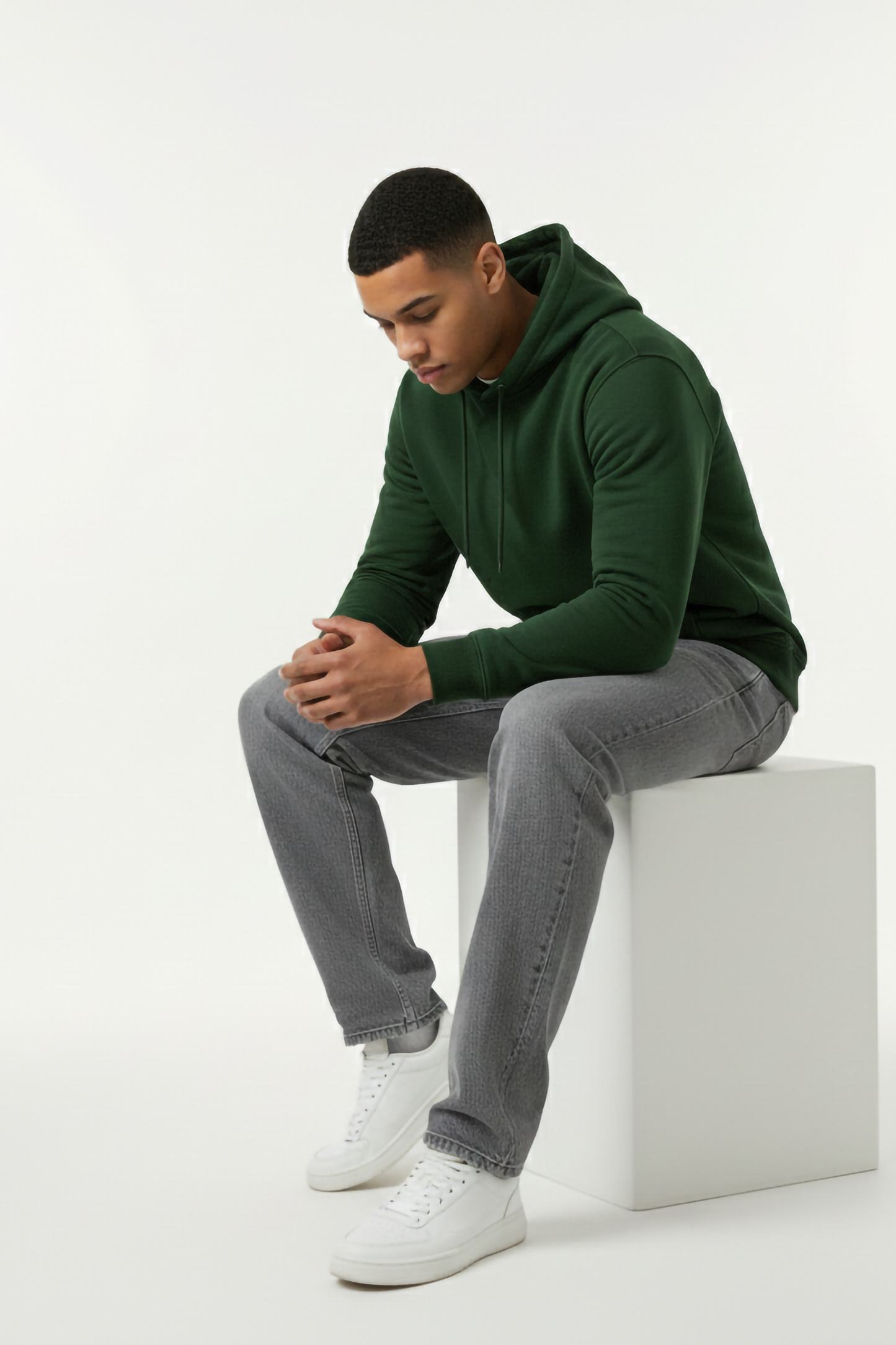 BOTTLE GREEN OVERSIZED HOODIE