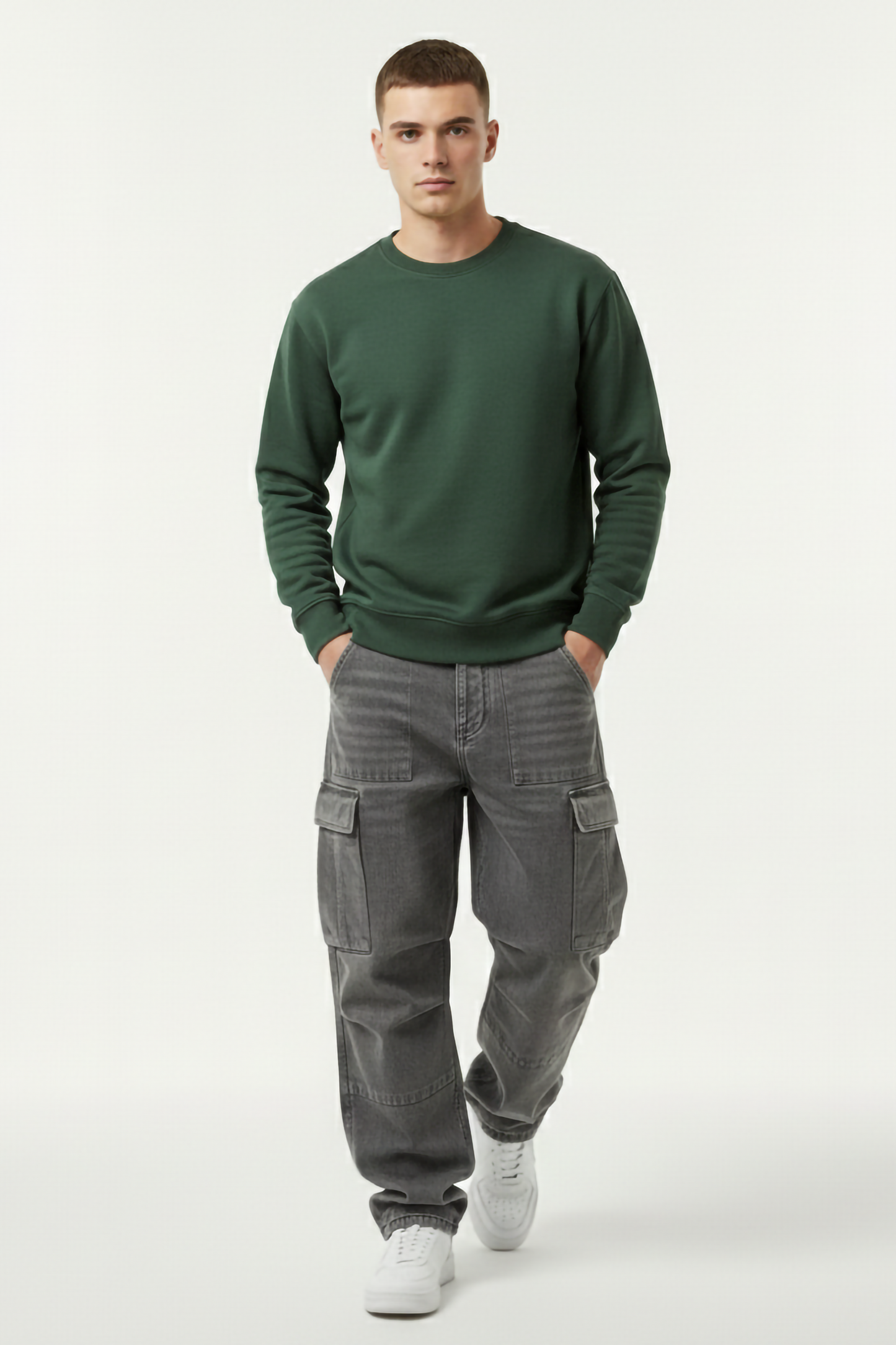 BOTTLE GREEN OVERSIZED SWEATSHIRT