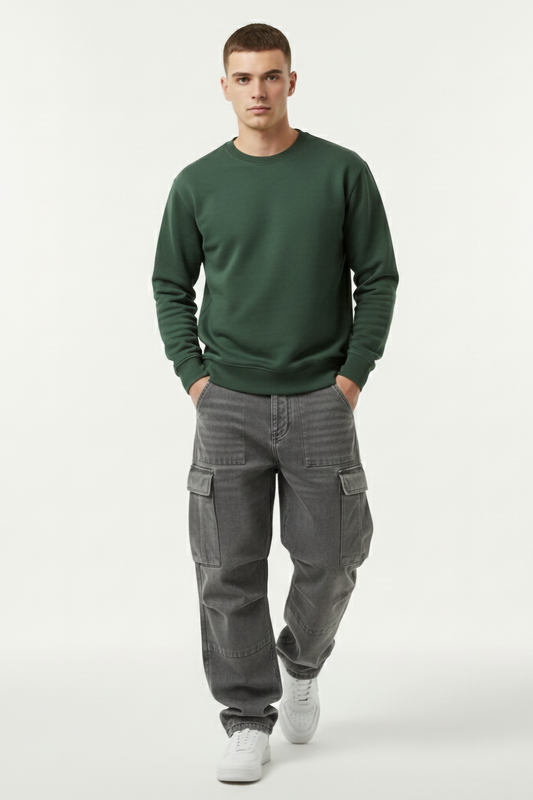 BOTTLE GREEN OVERSIZED SWEATSHIRT