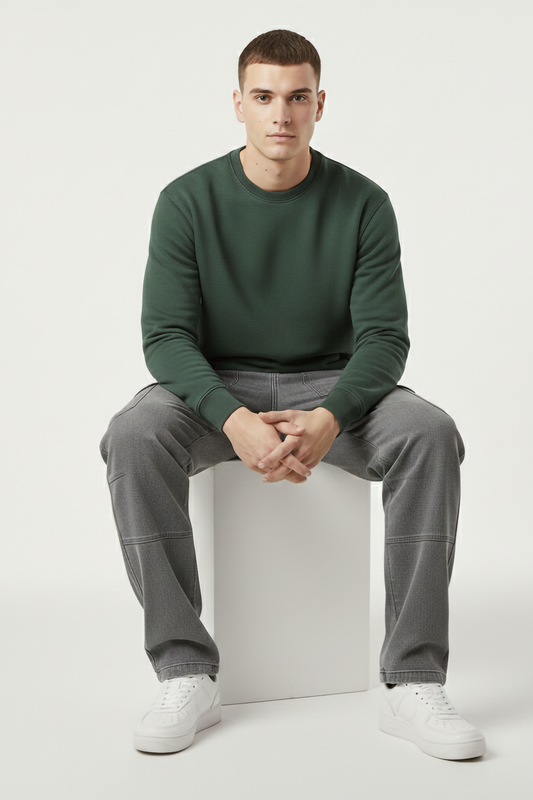 BOTTLE GREEN OVERSIZED SWEATSHIRT