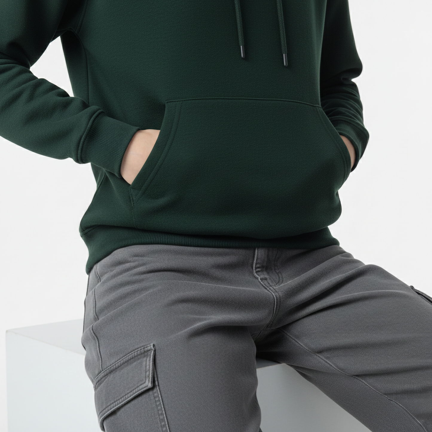 BOTTLE GREEN OVERSIZED HOODIE