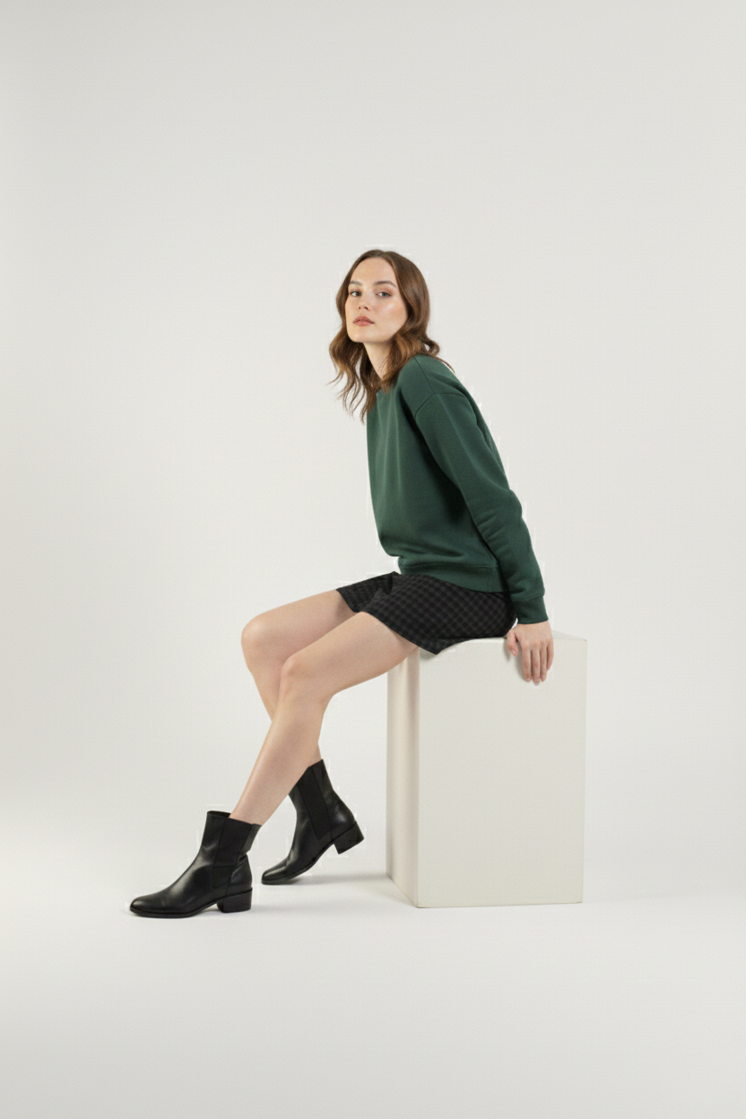 BOTTLE GREEN OVERSIZED SWEATSHIRT