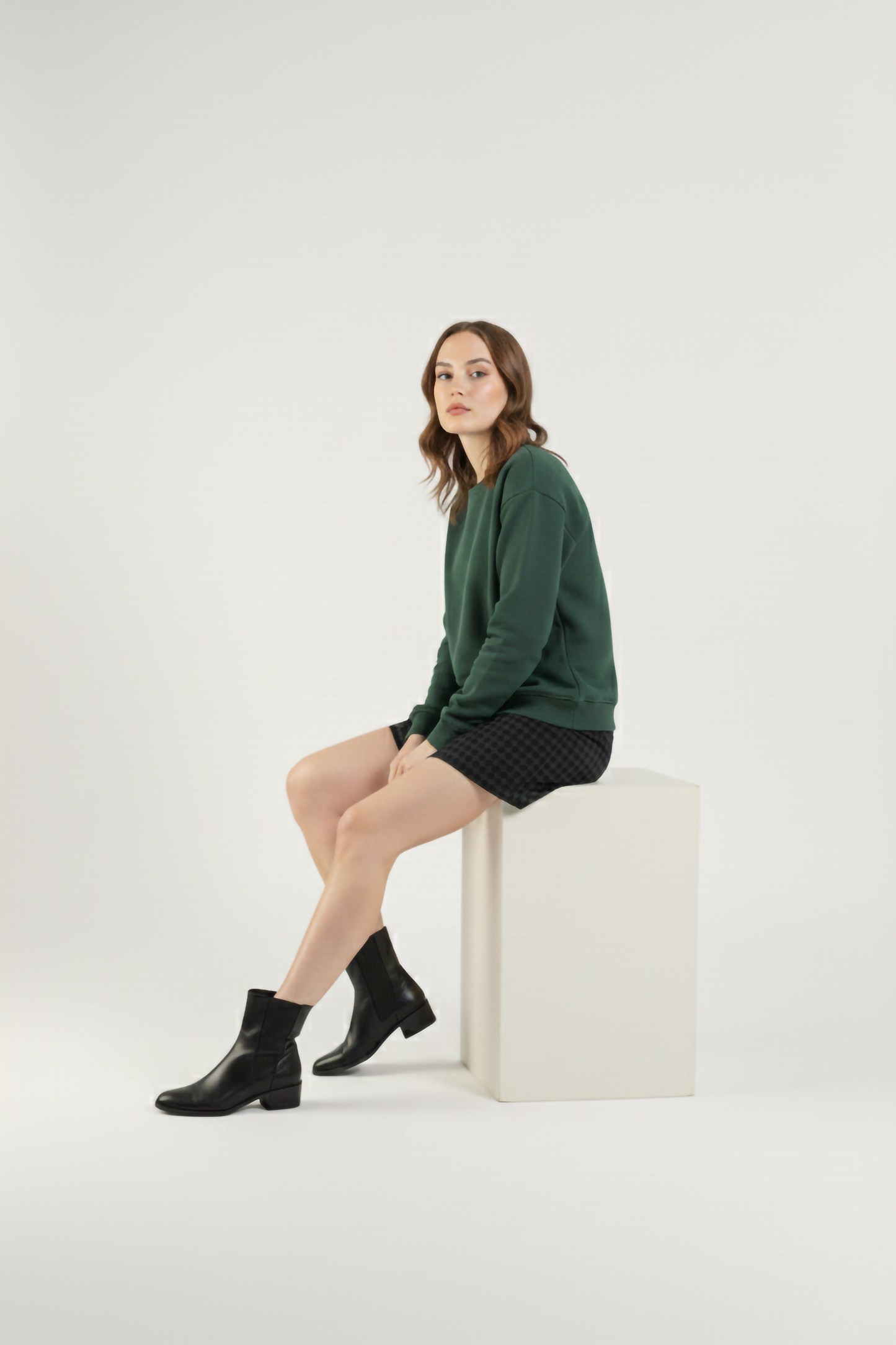 BOTTLE GREEN OVERSIZED SWEATSHIRT