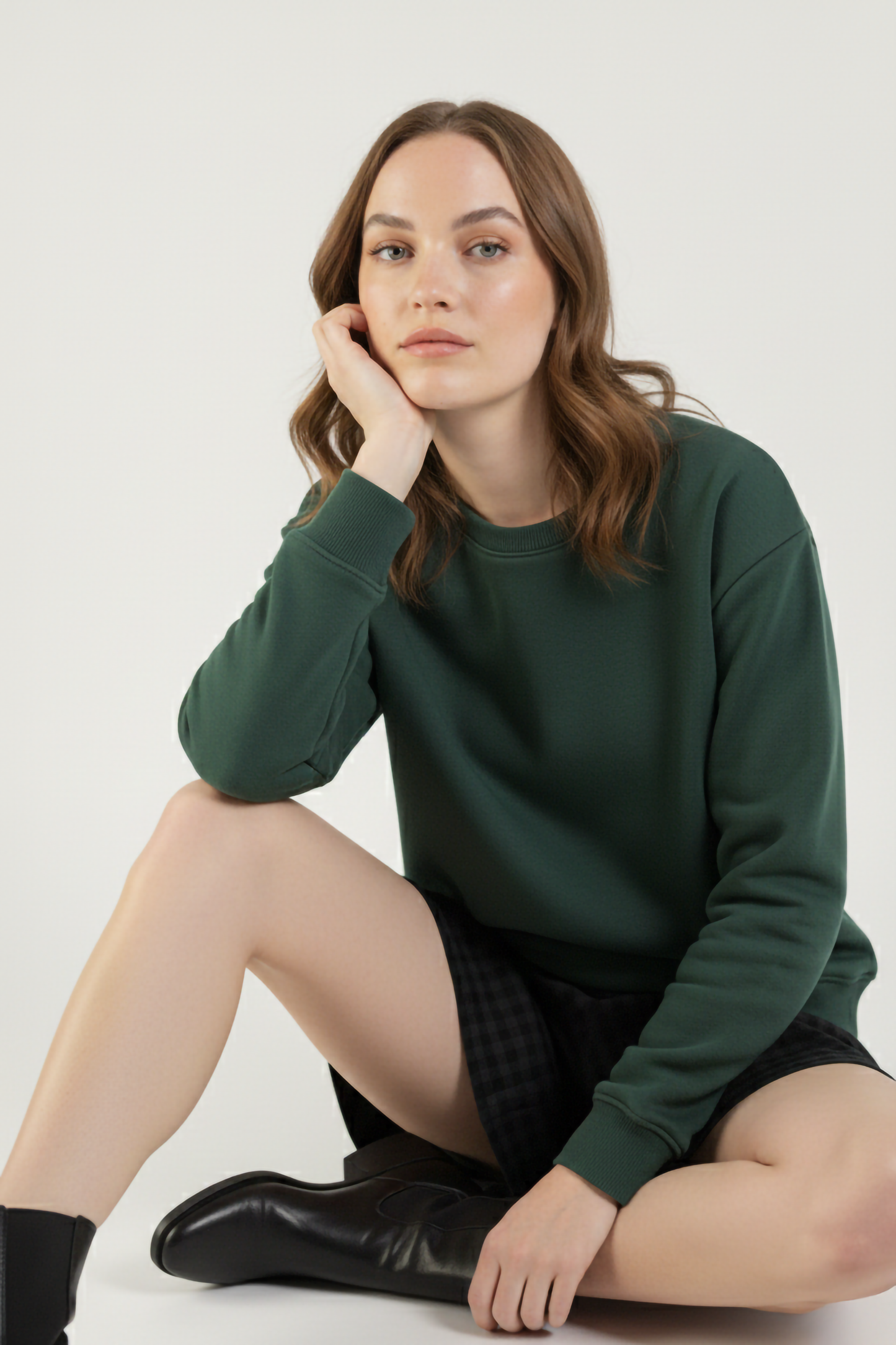 BOTTLE GREEN OVERSIZED SWEATSHIRT