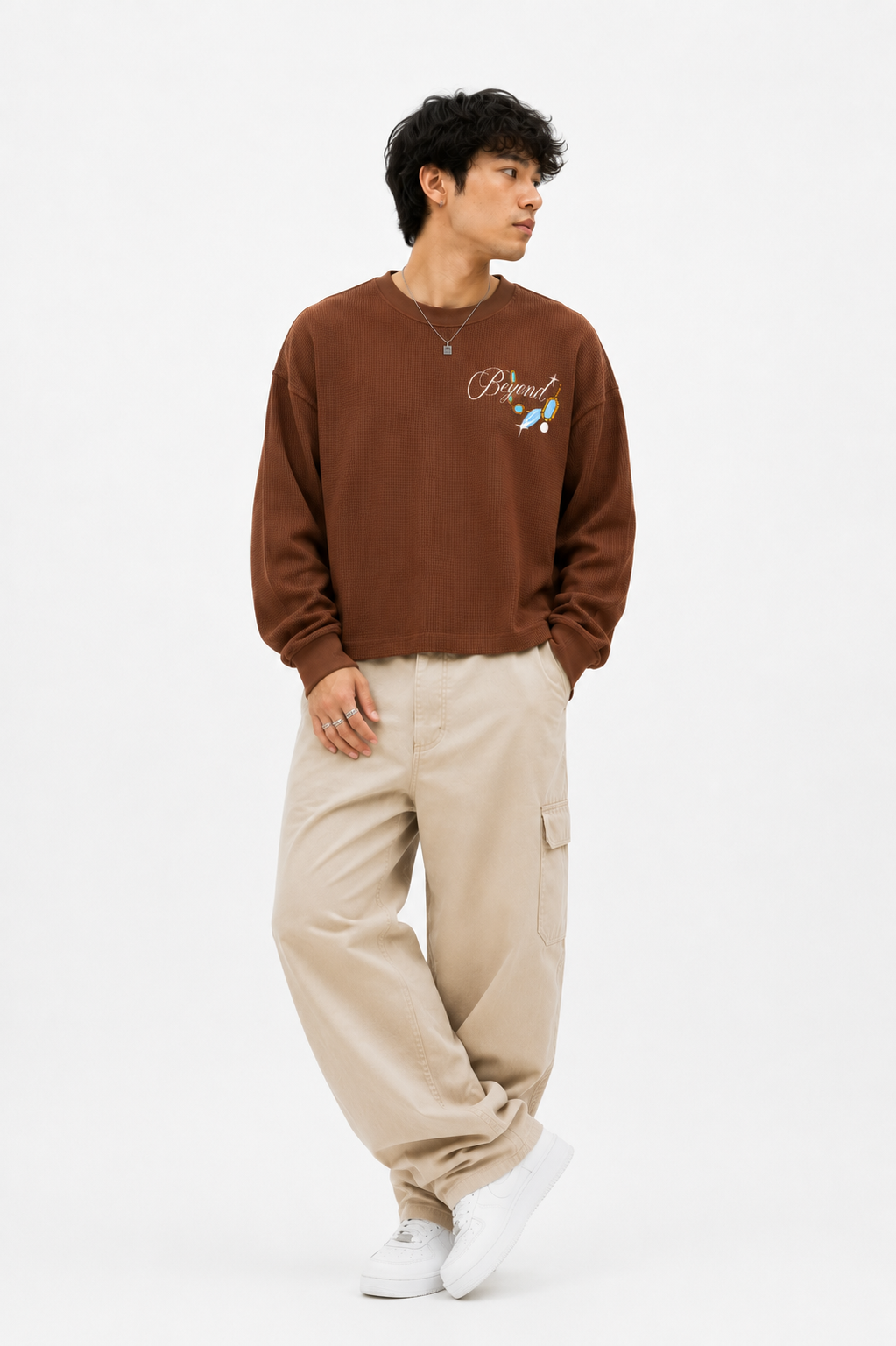 FREEDOM OVER FANTASY WAFFLE CROPPED OVERSIZED T-SHIRT (UNISEX)