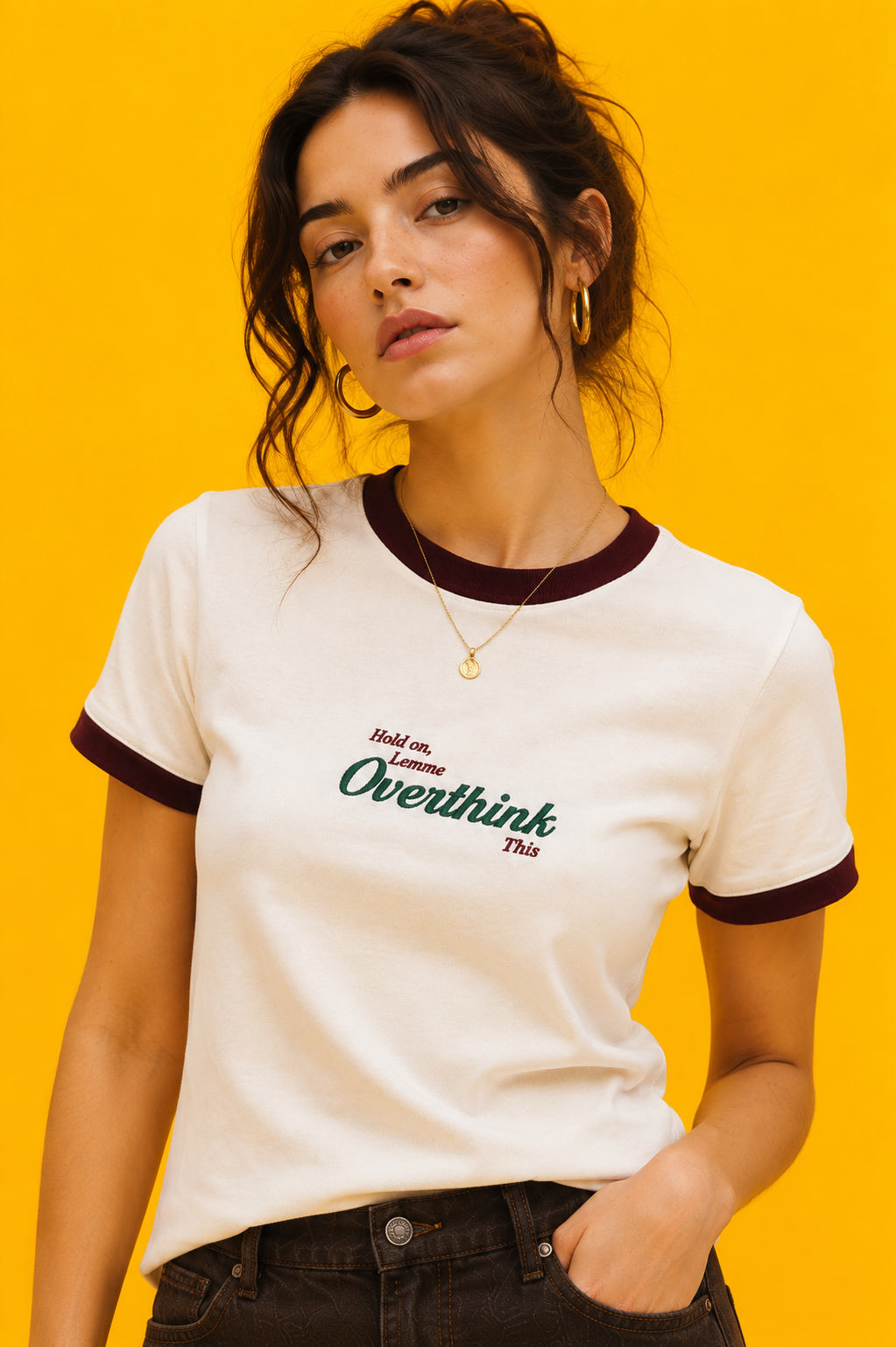 LET ME OVERTHINK UNISEX RINGER TEE