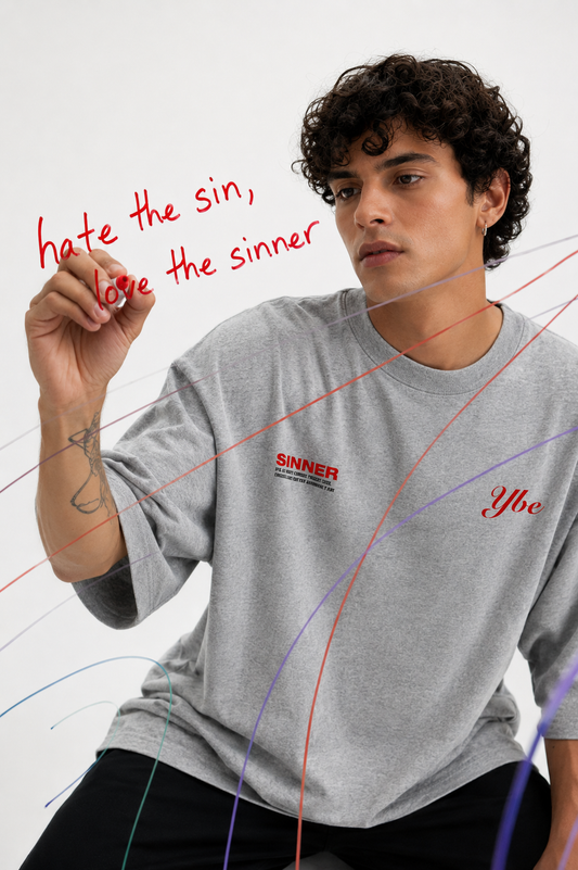 HATE THE SIN LOVE THE SINNER OVERSIZED T-SHIRT