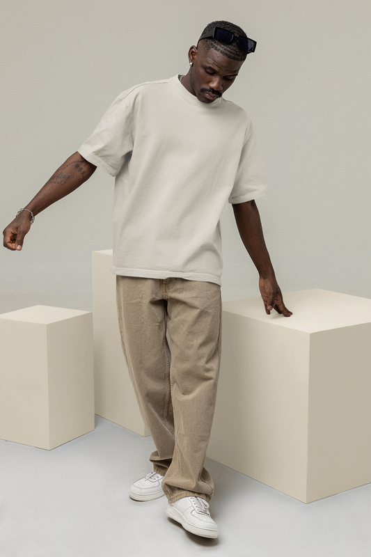 Solid Off-White Oversized T-Shirt