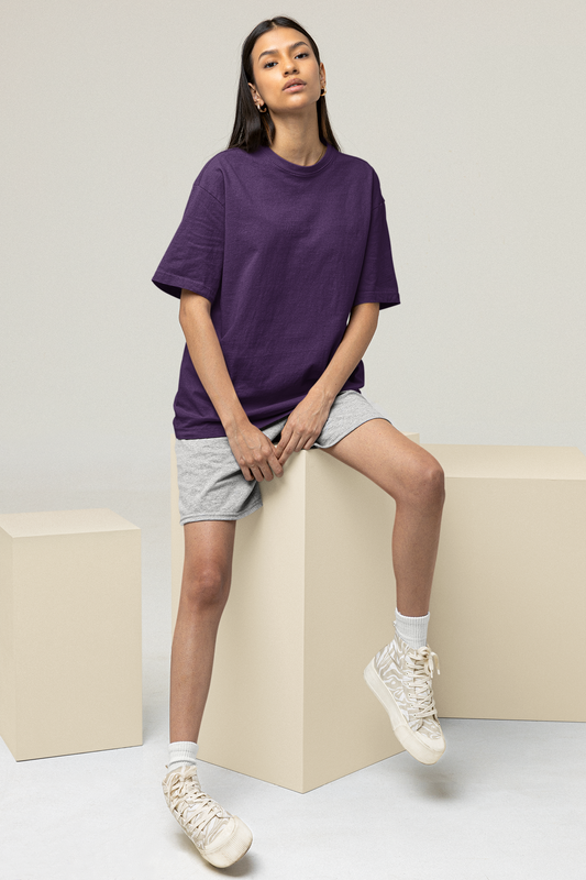 Solid Purple Oversized T-Shirt