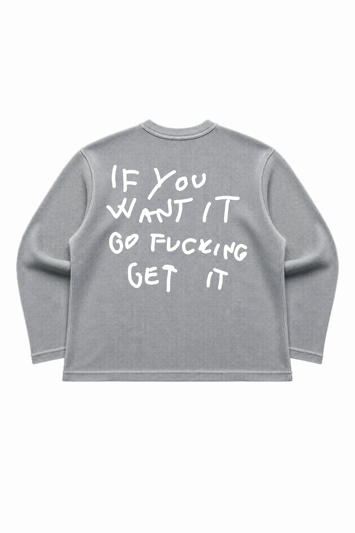 FCKING GET IT WAFFLE BOXY FIT/CROPPED OVERSIZED T-SHIRT (UNISEX)