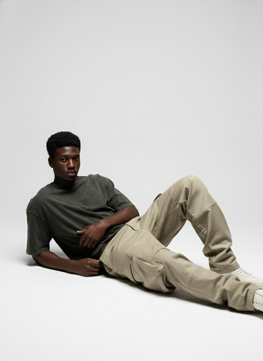 OLIVE GREEN ACID WASH OVERSIZED T-SHIRT