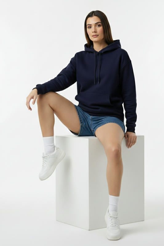 NAVY BLUE OVERSIZED HOODIE