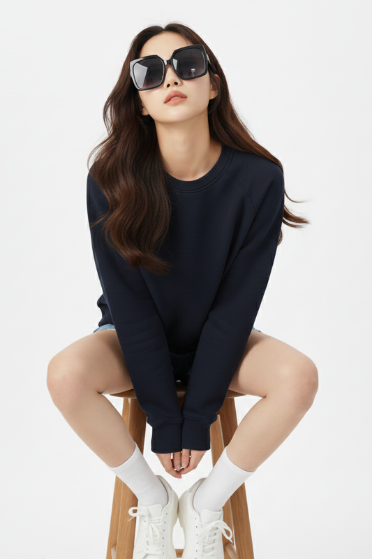 NAVY BLUE OVERSIZED SWEATSHIRT