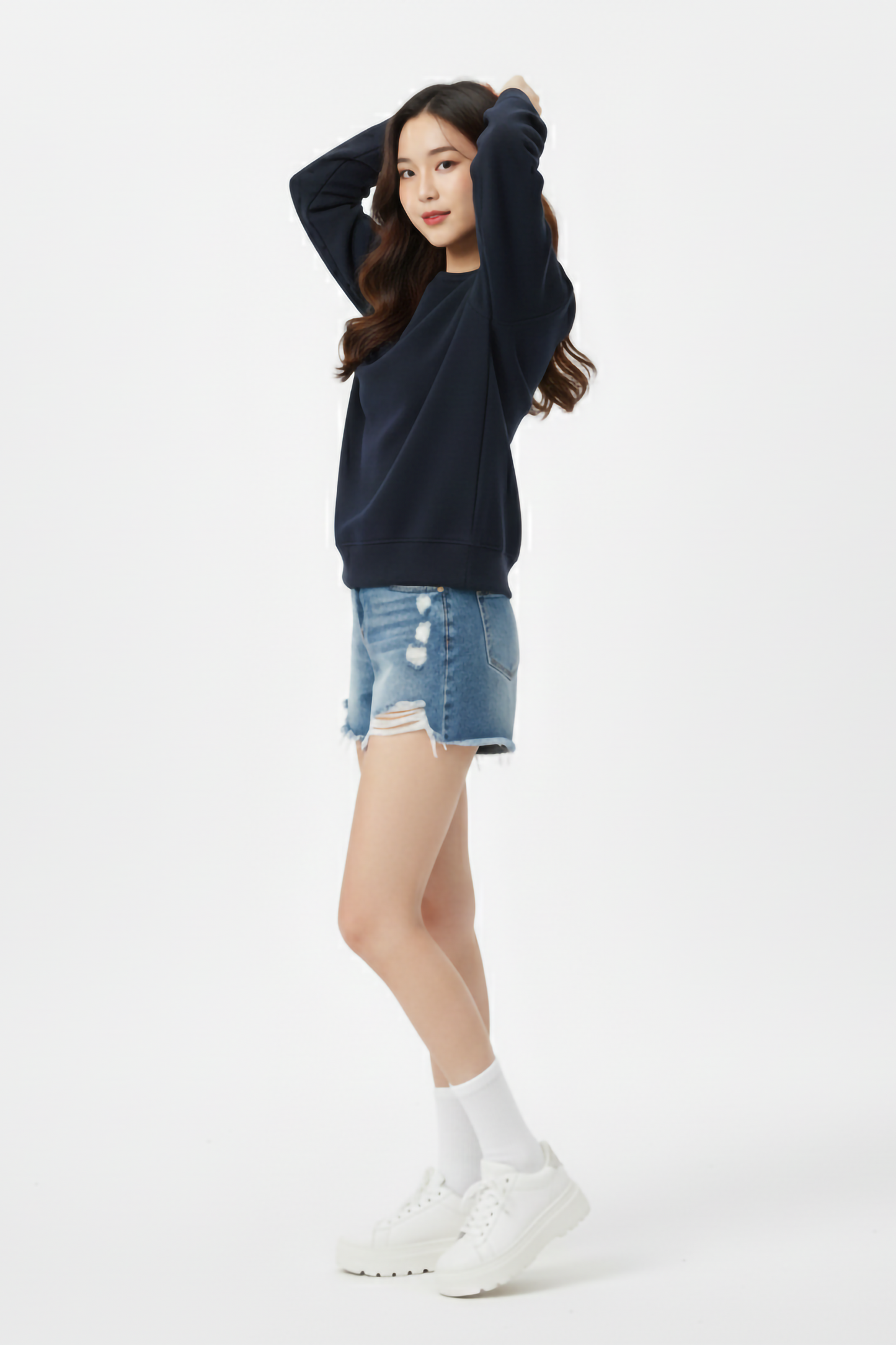 NAVY BLUE OVERSIZED SWEATSHIRT