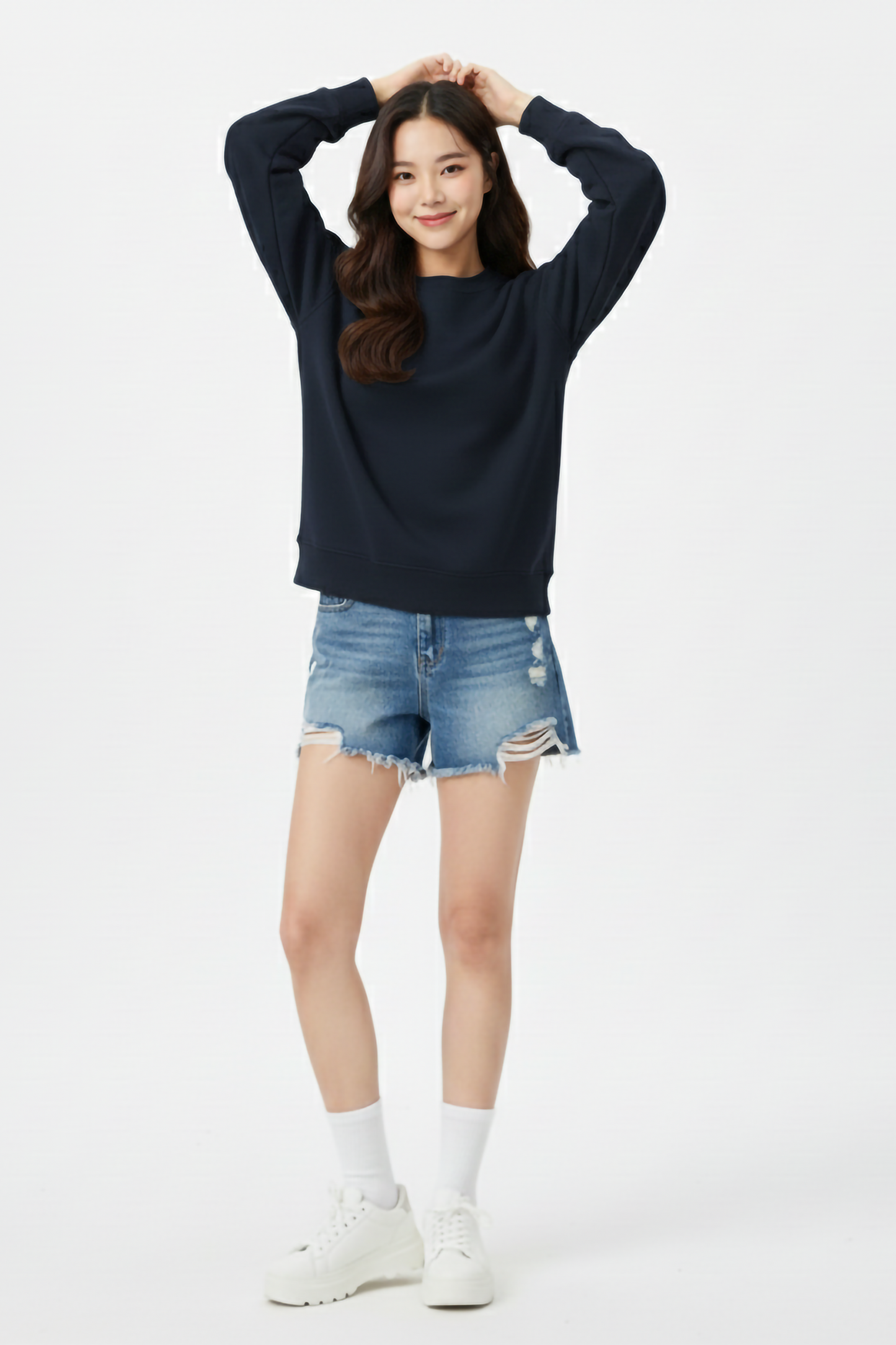 NAVY BLUE OVERSIZED SWEATSHIRT
