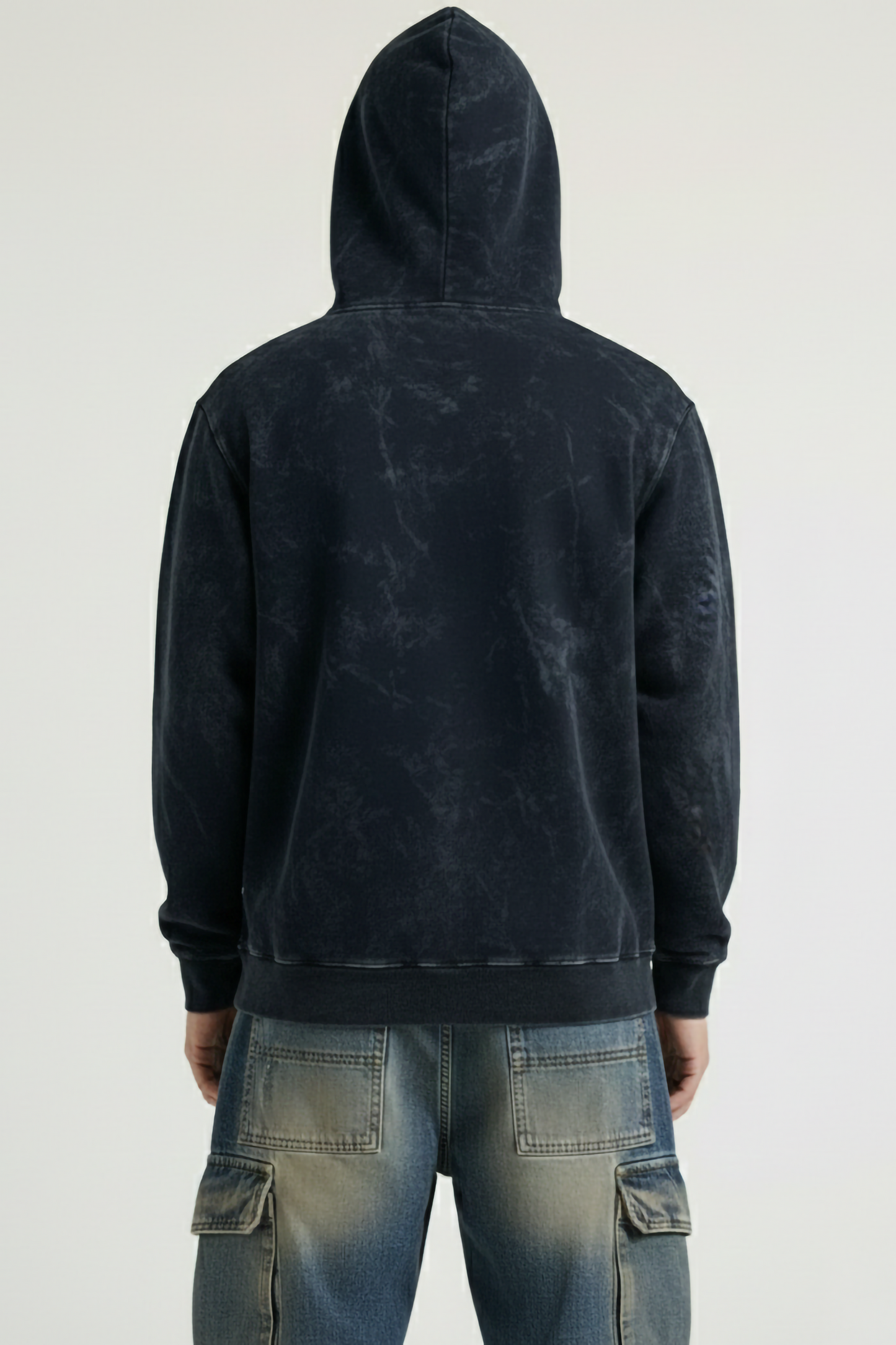 MAIN CHARACTER ACID WASHED HOODIE NAVY BLUE