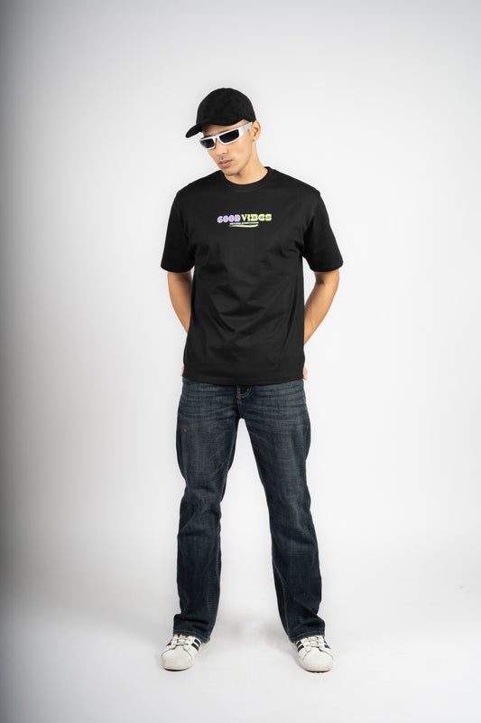 Good Vibes Oversized T-Shirt (Black)