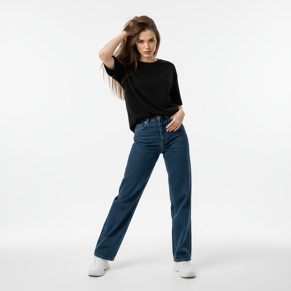 SOLID BLACK OVERSIZED T-SHIRT