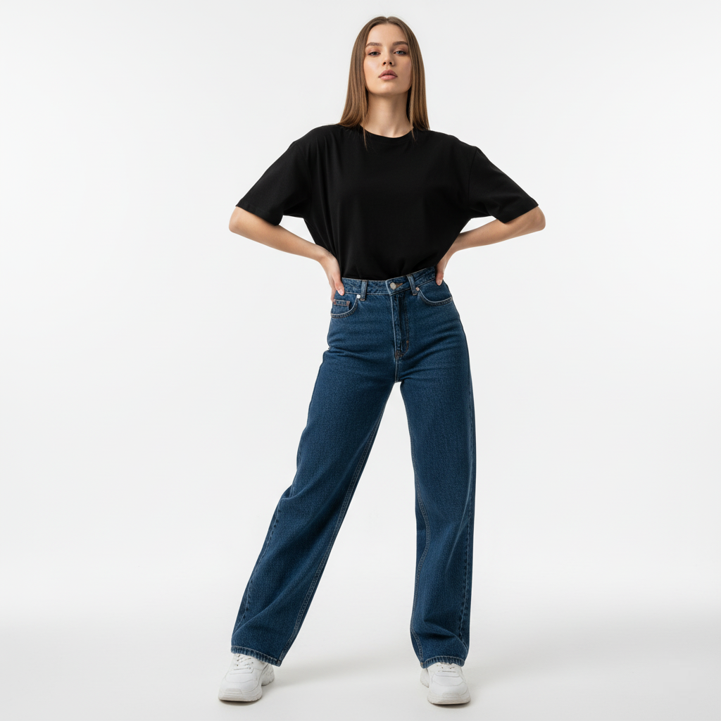 SOLID BLACK OVERSIZED T-SHIRT