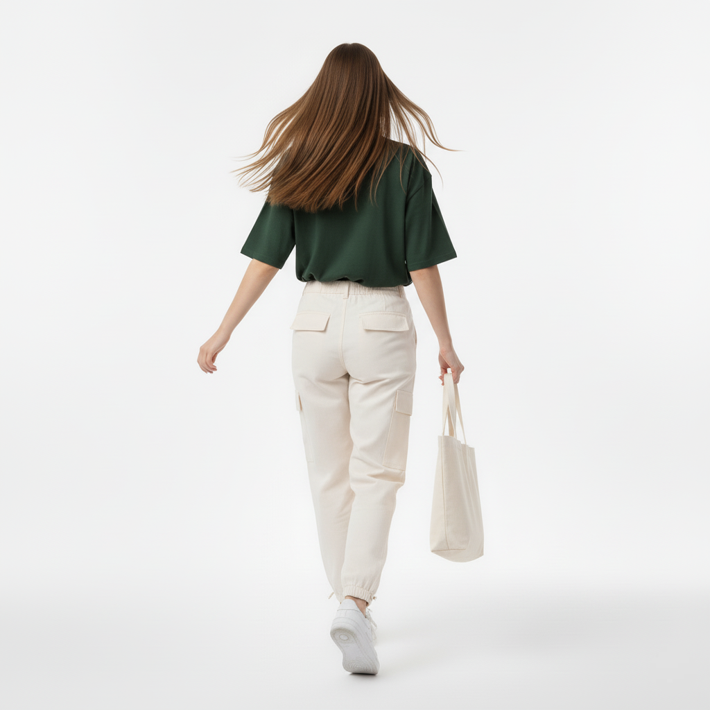 SOLID BOTTLE GREEN OVERSIZED T-SHIRT