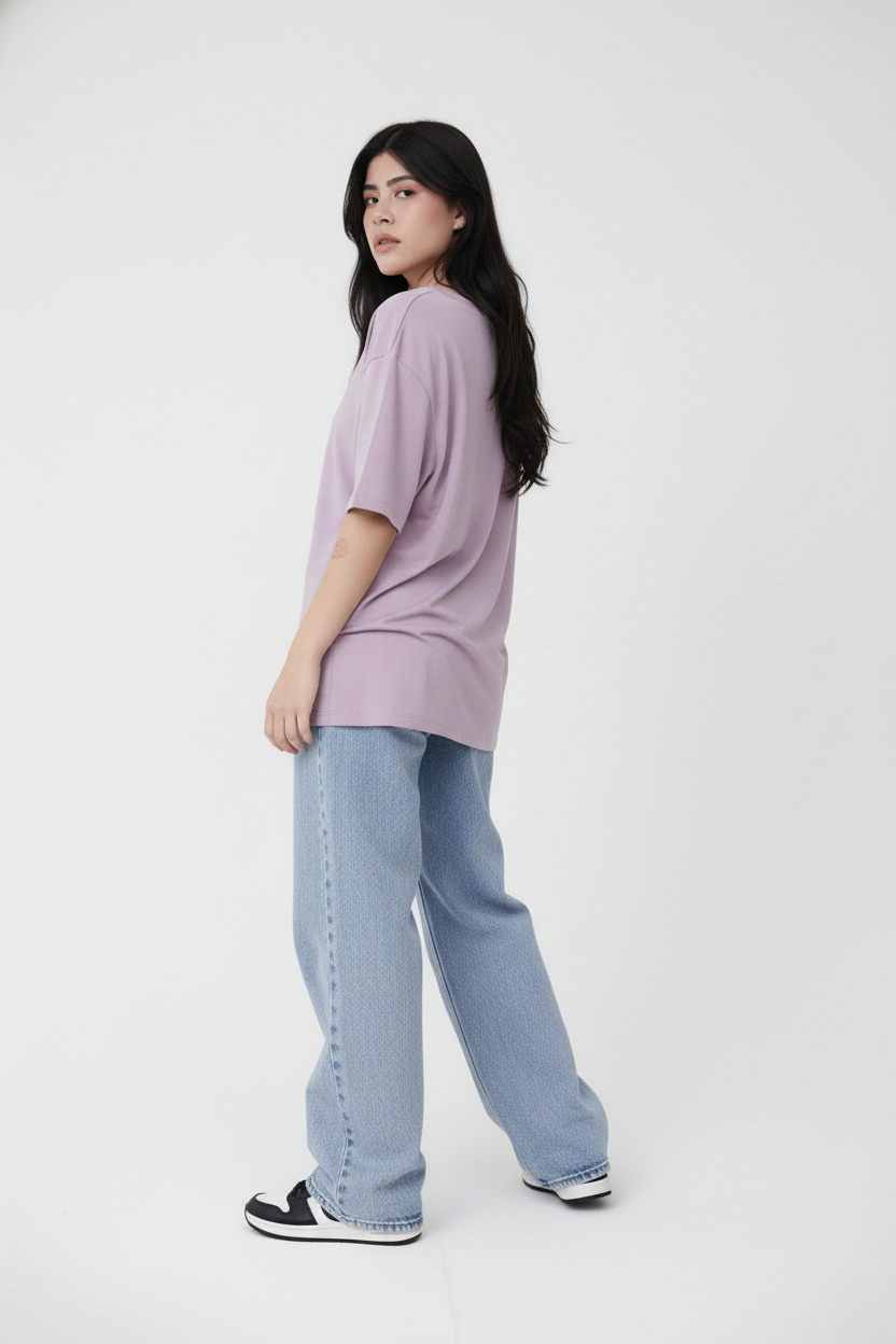SOLID LAVENDER OVERSIZED T-SHIRT