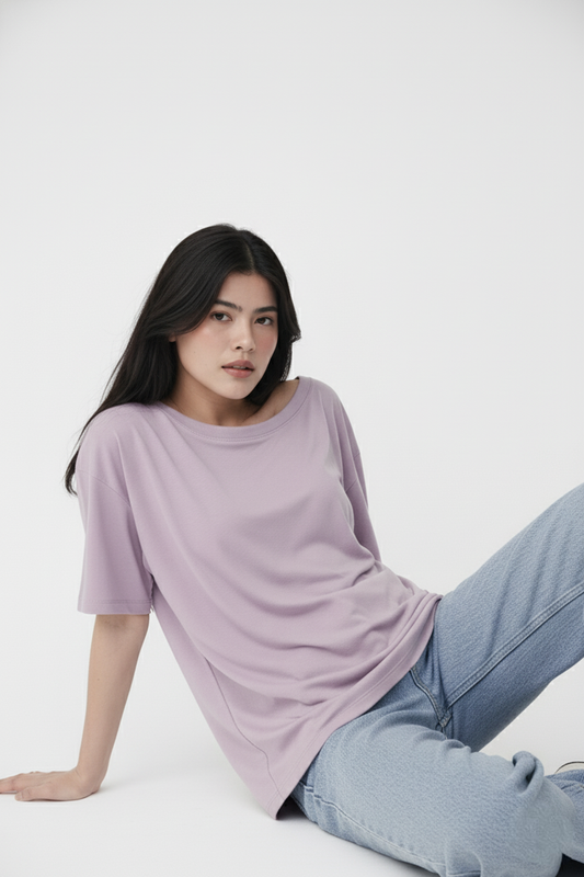 SOLID LAVENDER OVERSIZED T-SHIRT