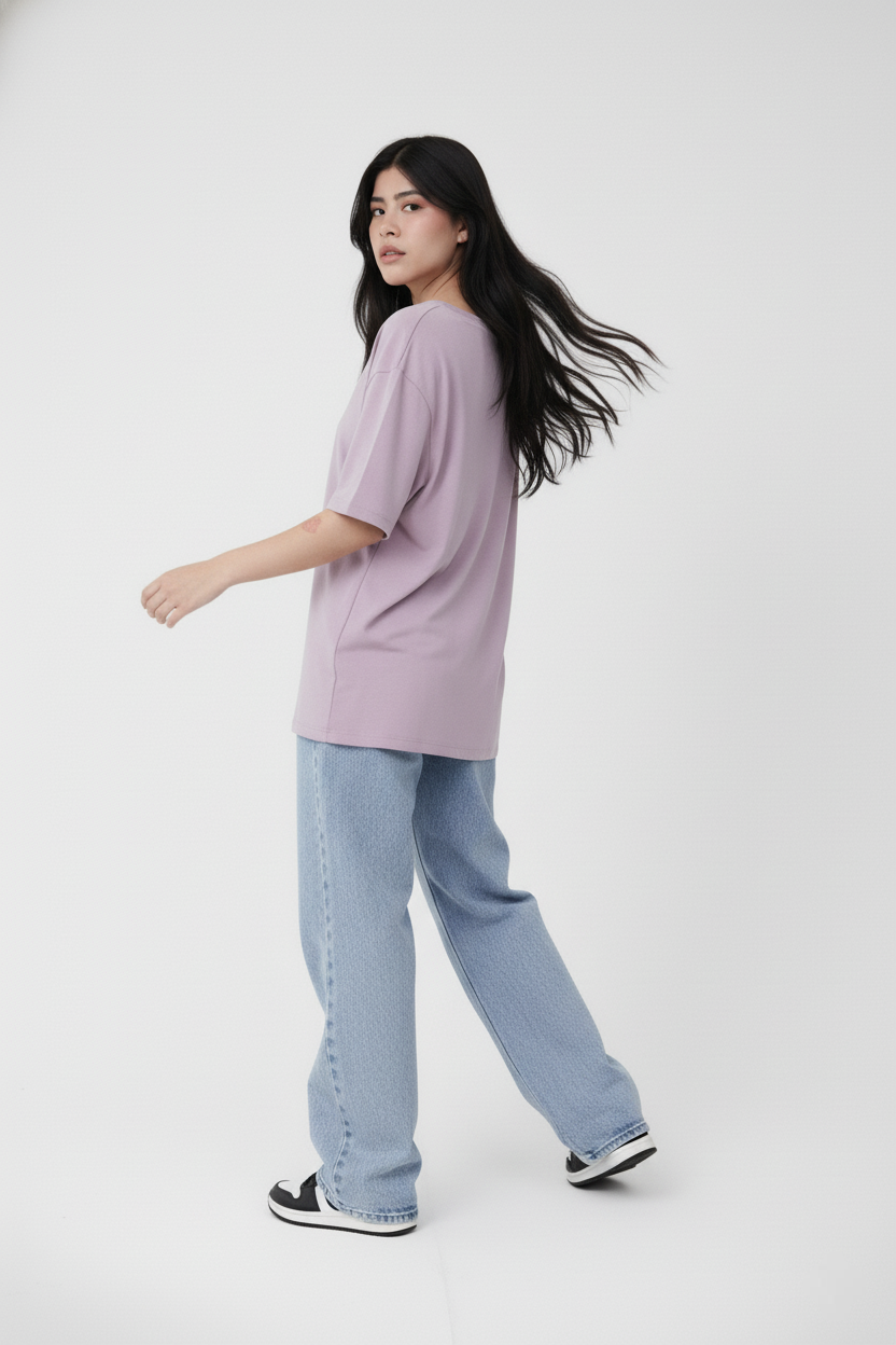 SOLID LAVENDER OVERSIZED T-SHIRT