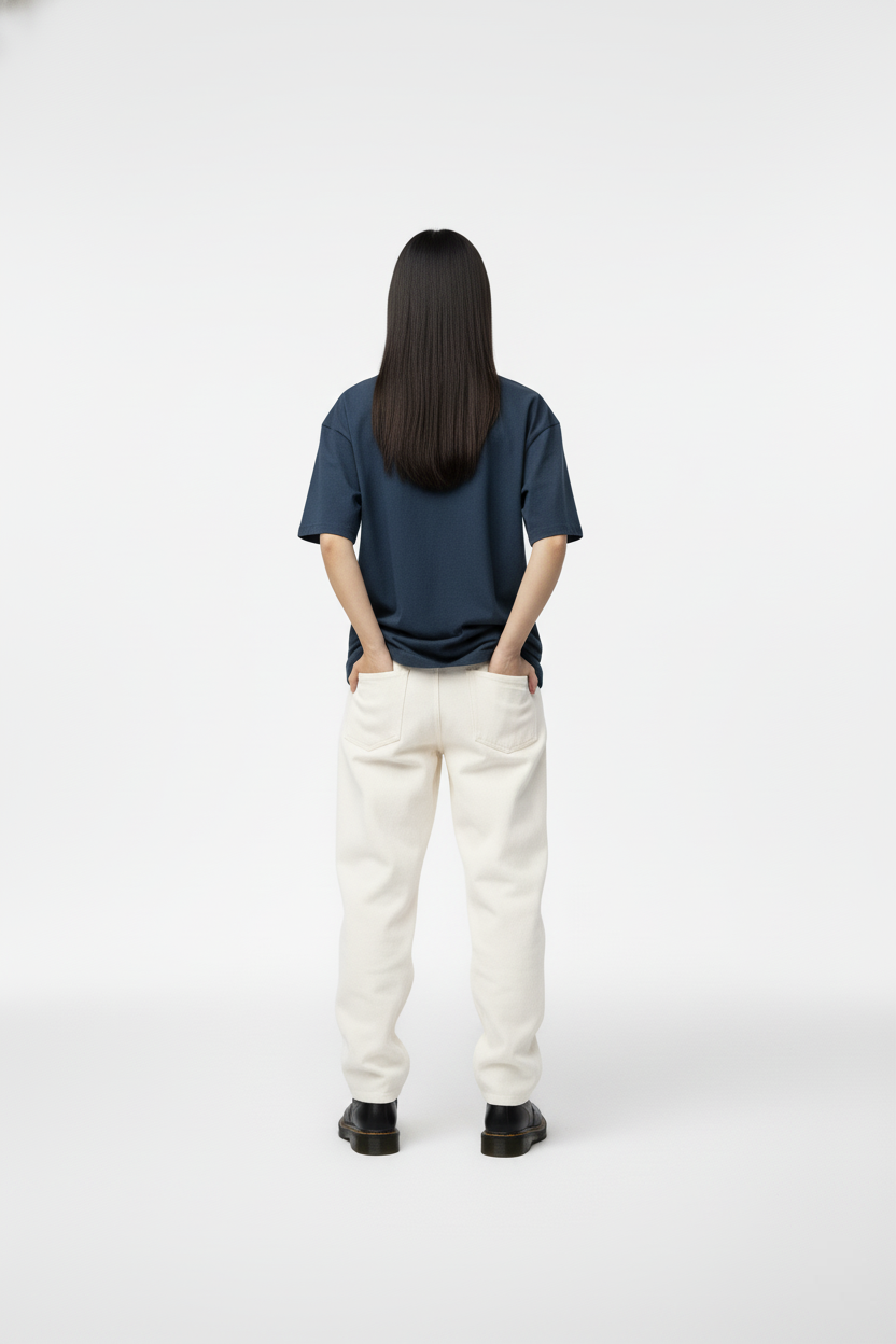 SOLID PETROL BLUE OVERSIZED T-SHIRT