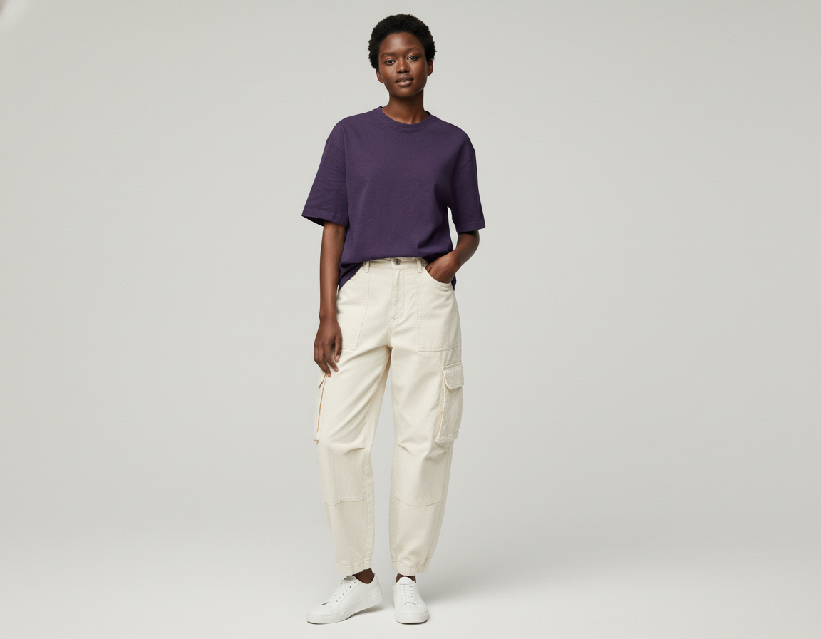 SOLID PURPLE OVERSIZED T-SHIRT