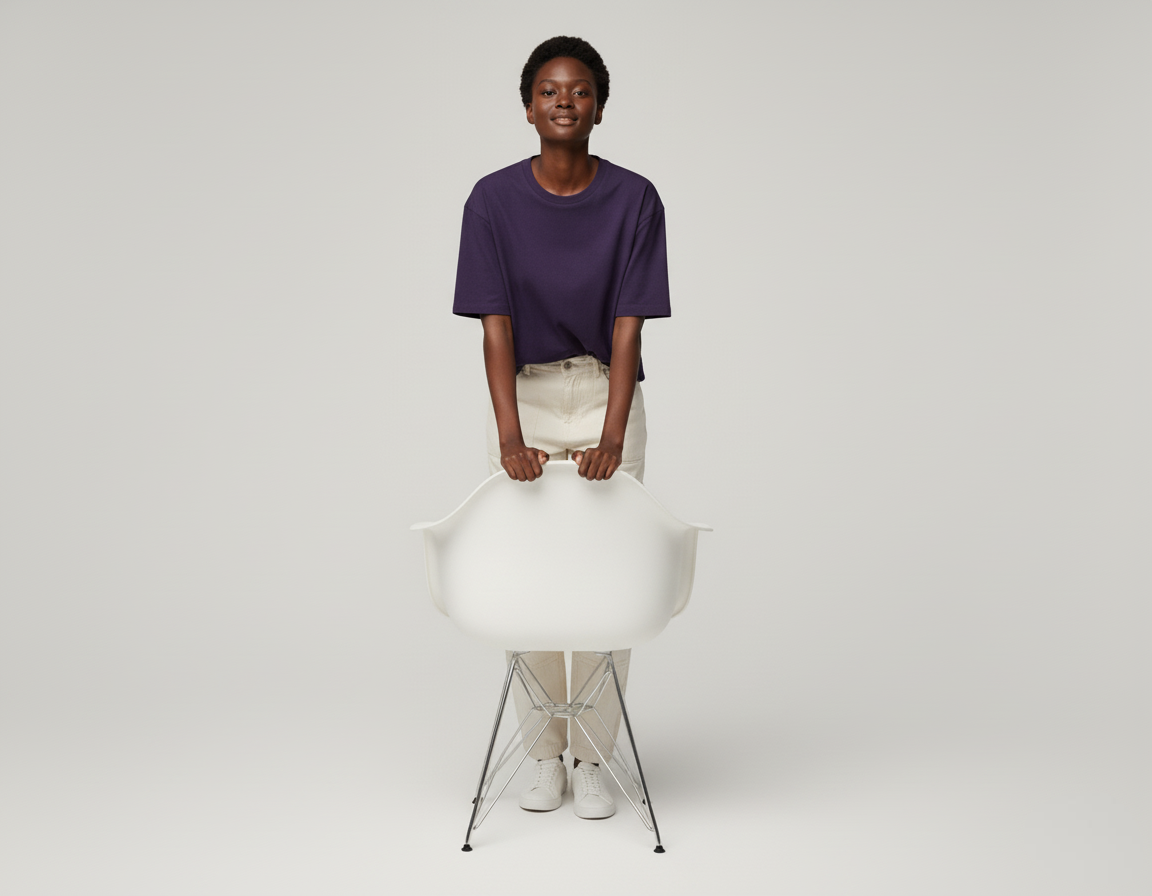 SOLID PURPLE OVERSIZED T-SHIRT