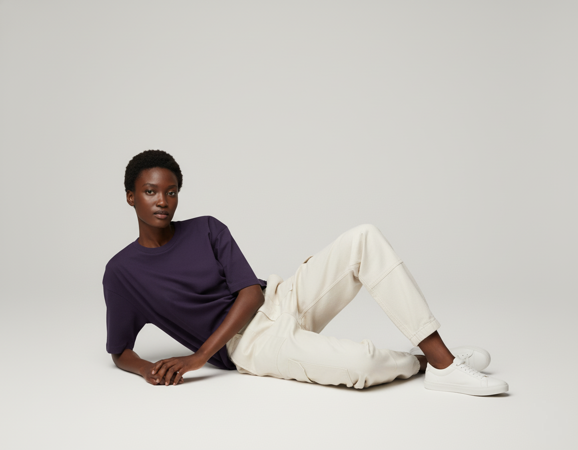 SOLID PURPLE OVERSIZED T-SHIRT