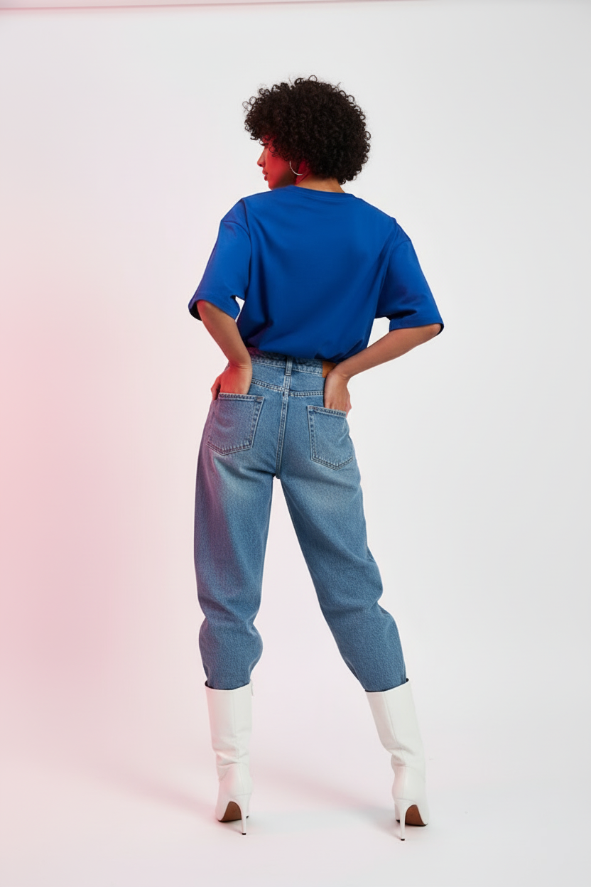 SOLID ROYAL BLUE OVERSIZED T-SHIRT