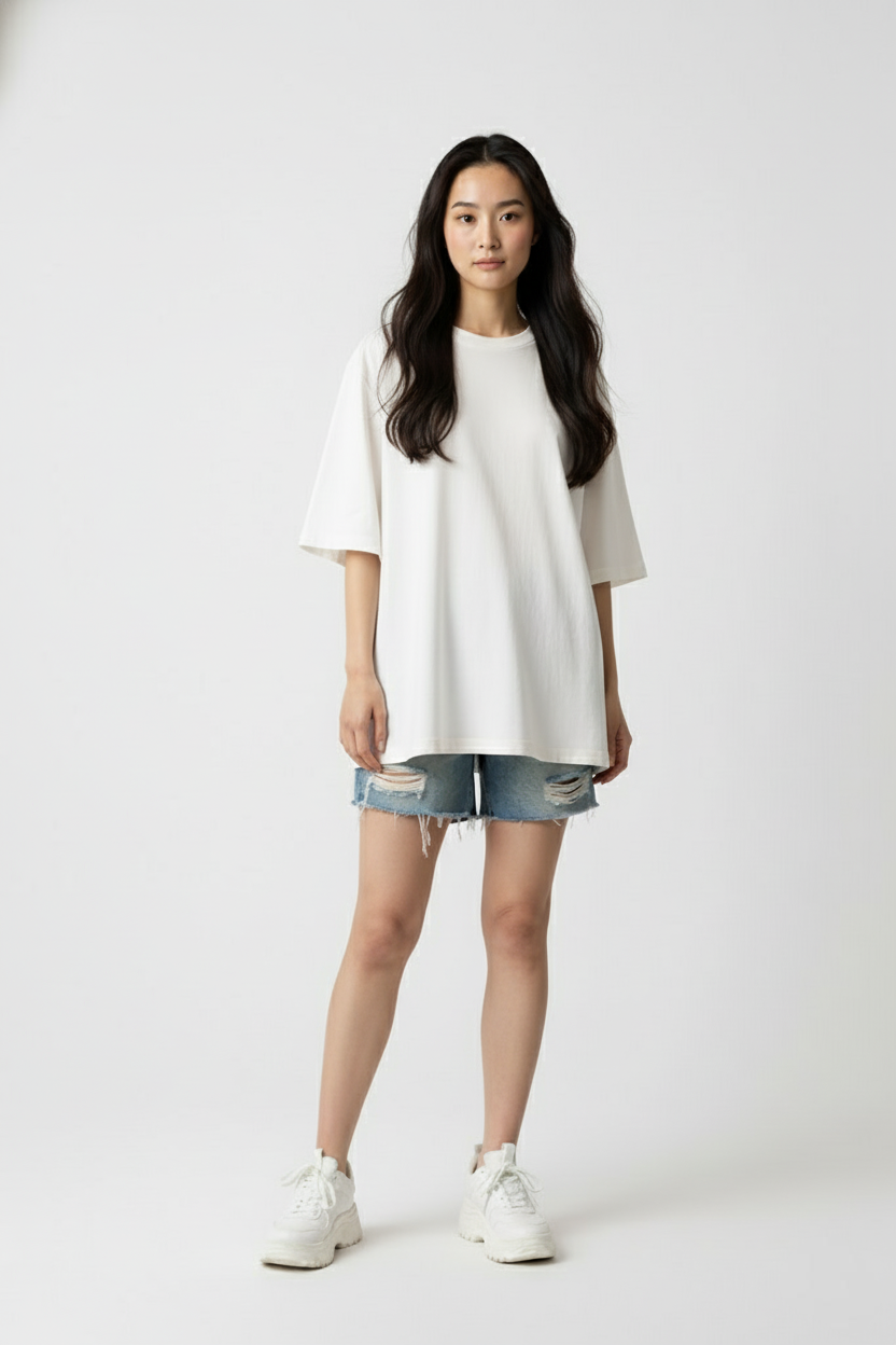 SOLID WHITE OVERSIZED T-SHIRT