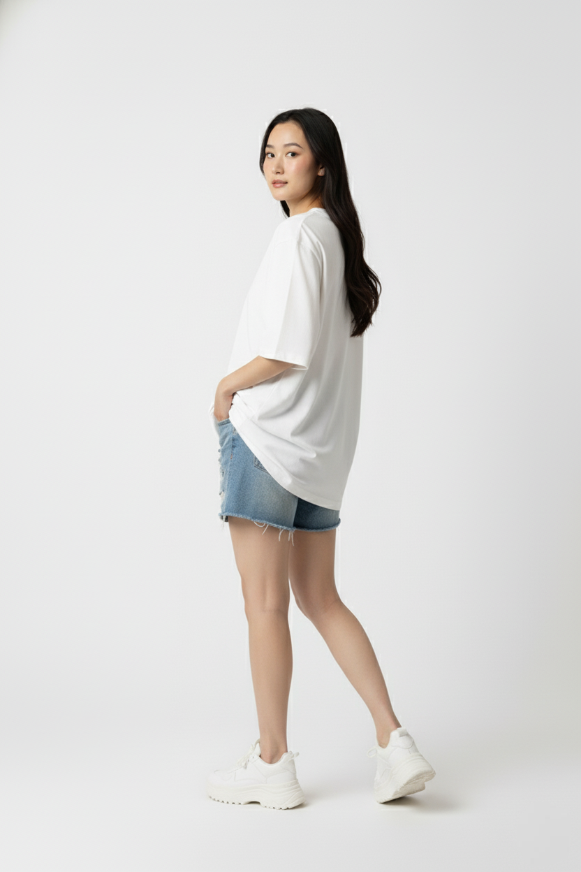 SOLID WHITE OVERSIZED T-SHIRT
