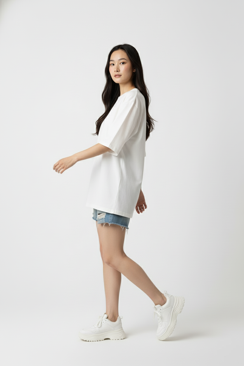 SOLID WHITE OVERSIZED T-SHIRT