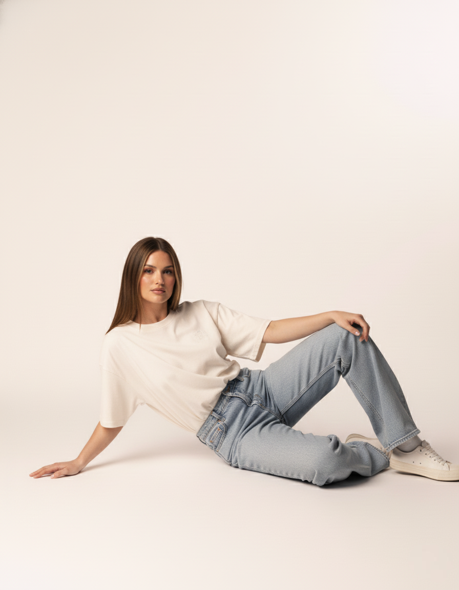 SOLID OFF-WHITE OVERSIZED T-SHIRT