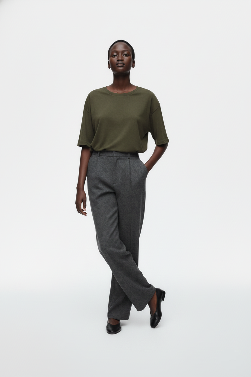 SOLID OLIVE GREEN OVERSIZED T-SHIRT