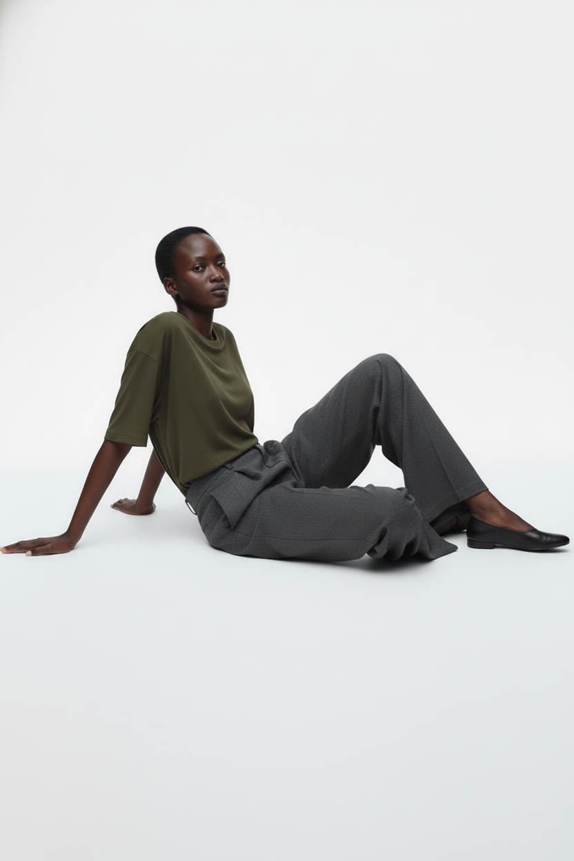 SOLID OLIVE GREEN OVERSIZED T-SHIRT