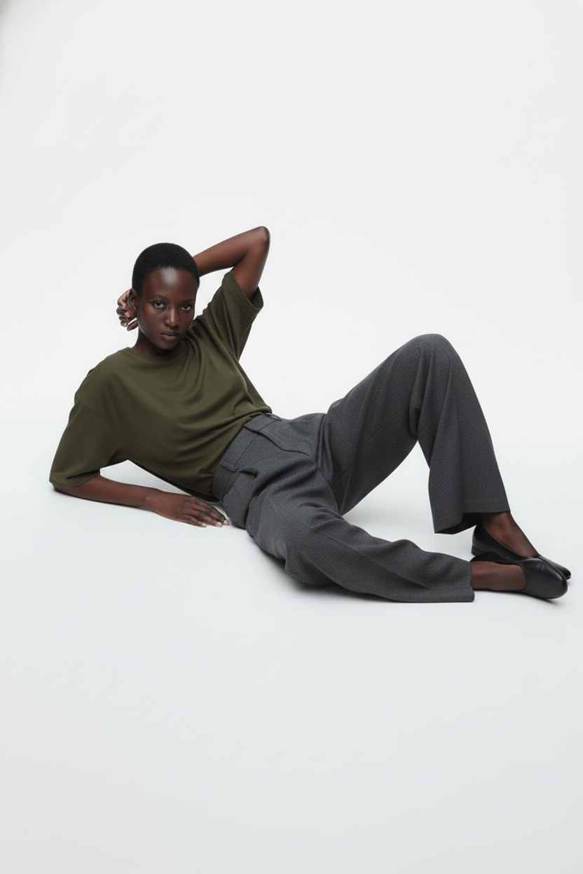 SOLID OLIVE GREEN OVERSIZED T-SHIRT