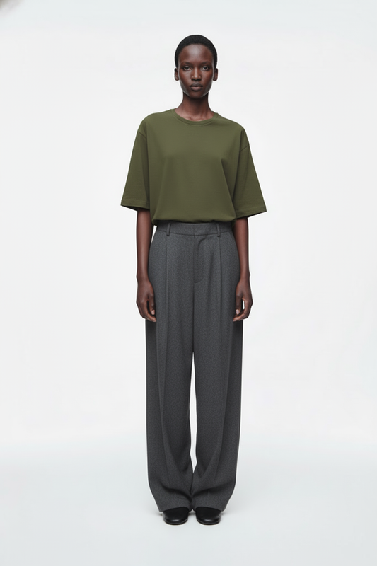 SOLID OLIVE GREEN OVERSIZED T-SHIRT