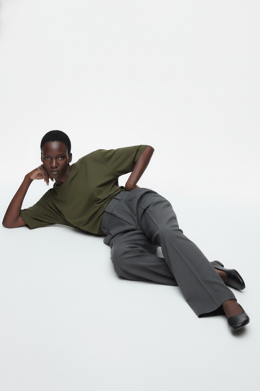 SOLID OLIVE GREEN OVERSIZED T-SHIRT