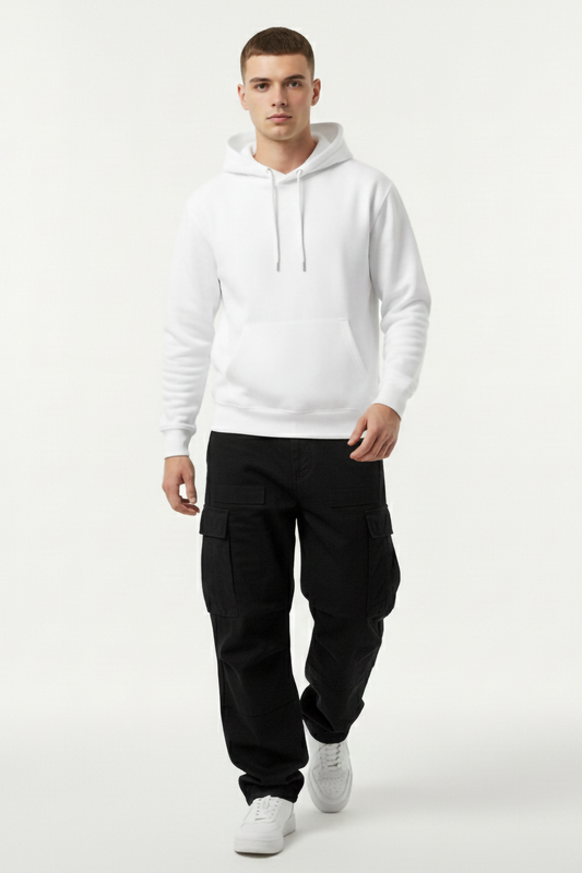 WHITE OVERSIZED HOODIE