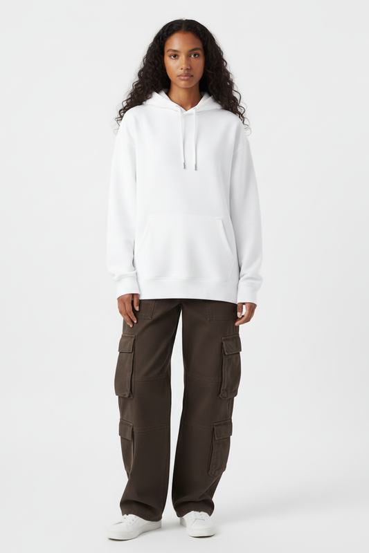 WHITE OVERSIZED HOODIE