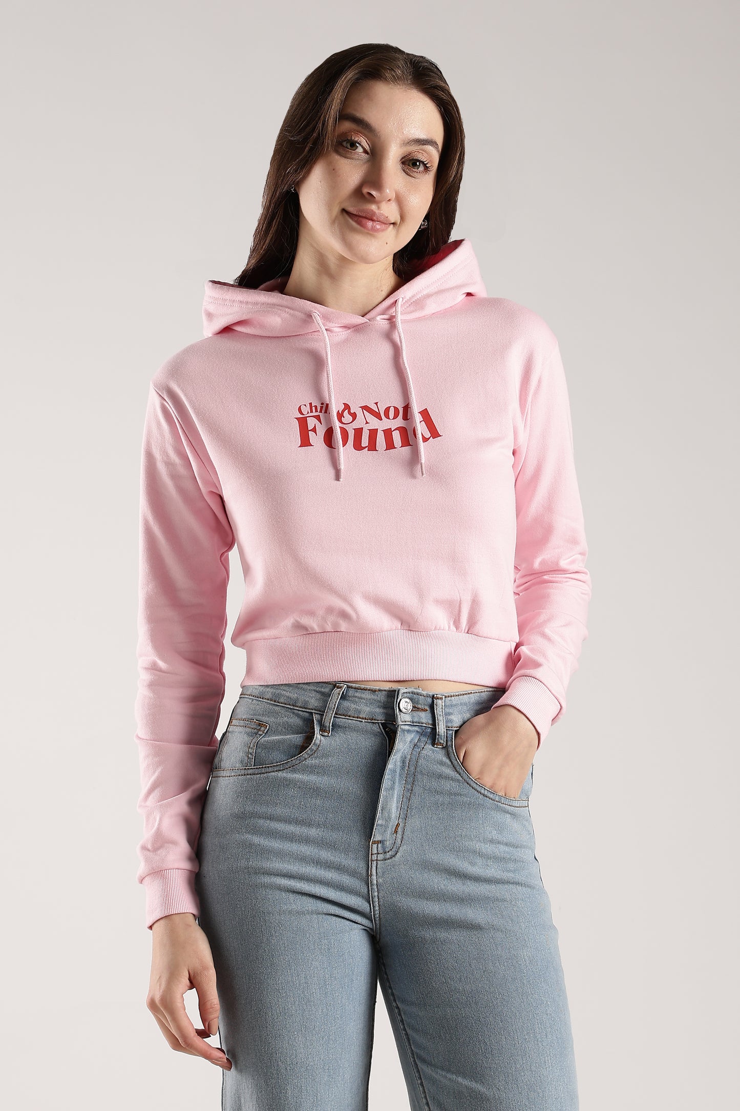CHILL NOT FOUND CROPPED HOODIE