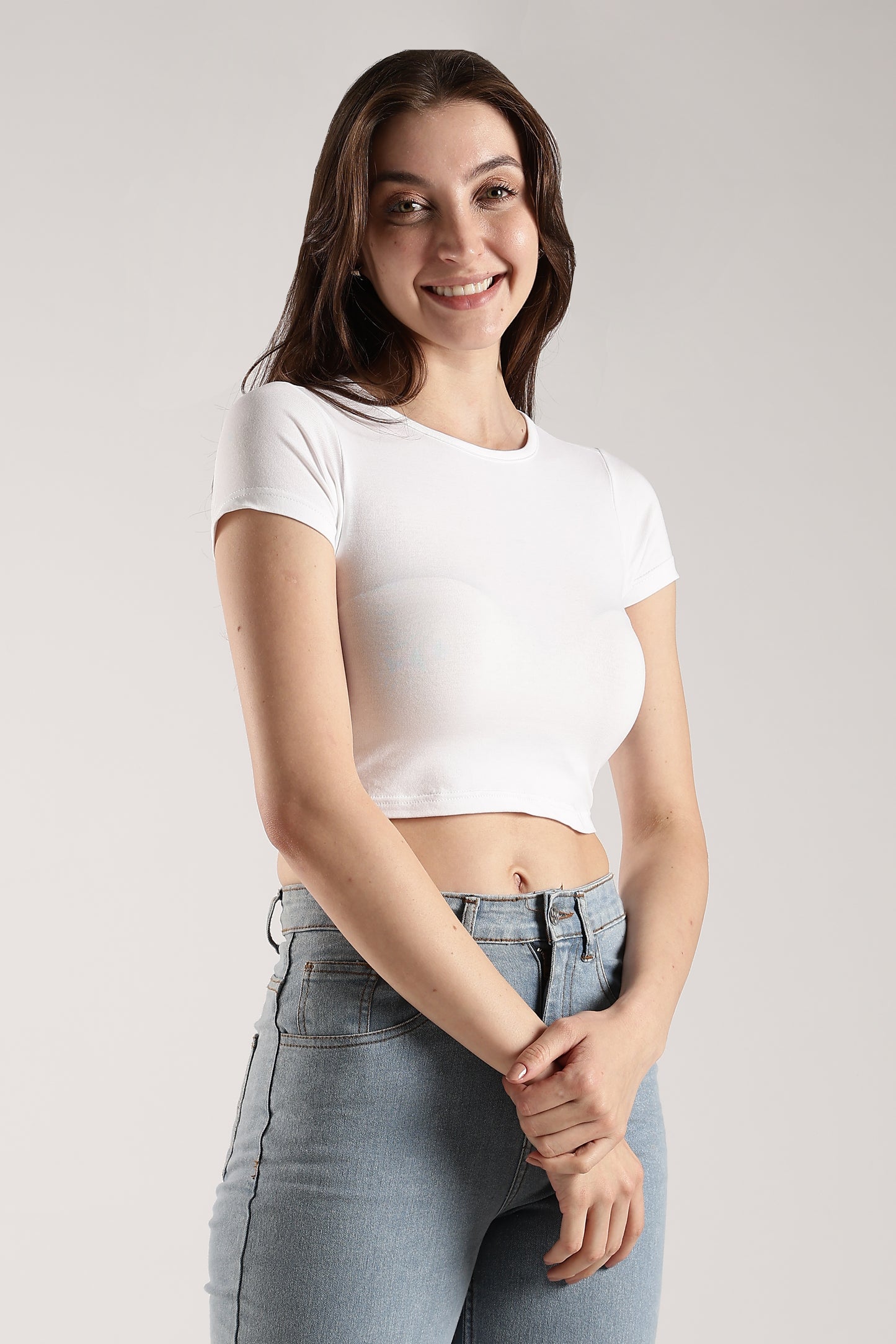 SOLID WHITE BABY TEE